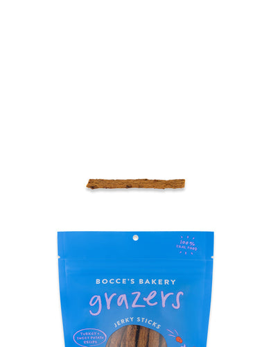 Bocce's Bakery Grazers Turkey & Sweet Potato Jerky Sticks (4 Oz.)