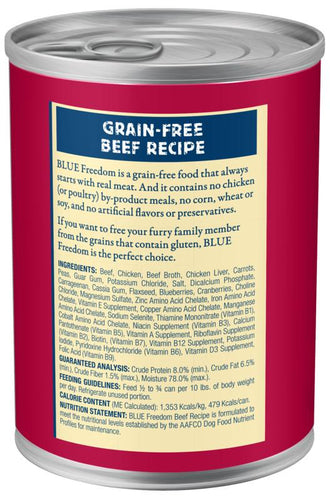 Blue Buffalo Freedom Grain Free Beef Recipe Canned Dog Food