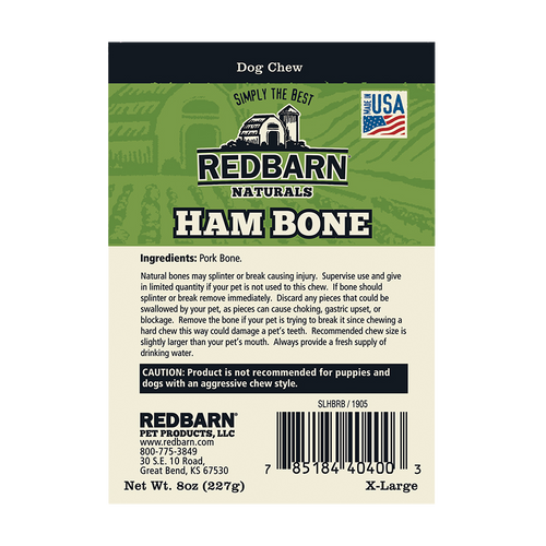 Redbarn X-Large Ham Bone Dog Treat (10-oz)