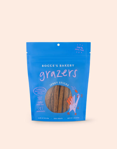 Bocce's Bakery Grazers Turkey & Sweet Potato Jerky Sticks (4 Oz.)