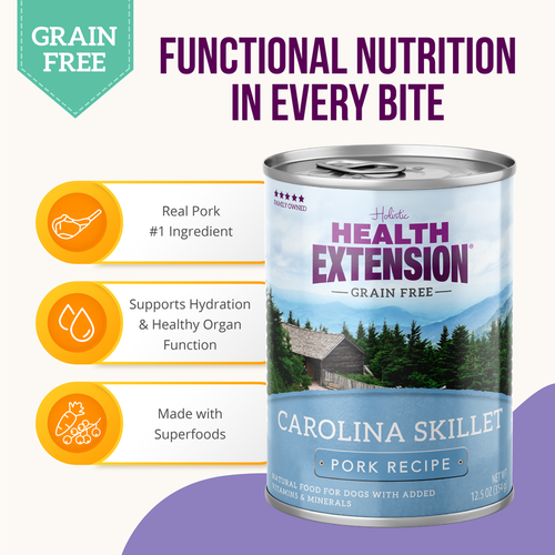 Health Extension Carolina Skillet - Pork Recipe Wet Dog Food (12.5 oz)