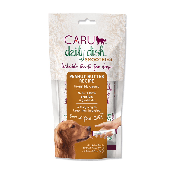 Caru Daily Dish Smoothies Peanut Butter Recipe for Dogs (2 oz (56 g) - Pack of 4)