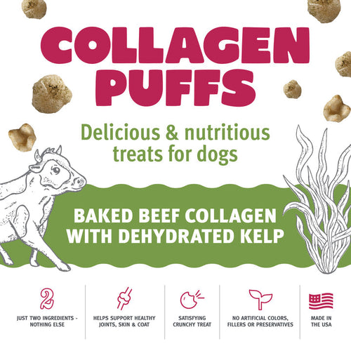 Icelandic Beef Collagen Puffs with Kelp Treats for Dogs (2.5 oz)