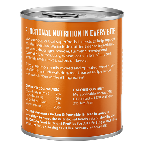 Health Extension Digestive Support, Chicken & Pumpkin Entree in Gravy Dog Food (9 oz)