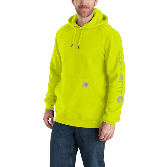 Carhartt Loose Fit Midweight Logo Sleeve Graphic Sweatshirt in Brite Lime