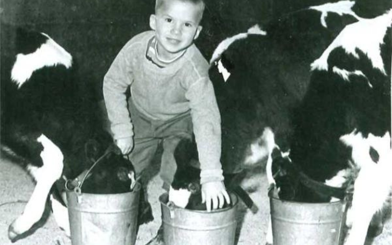 The Osborne's were in the news for triplet cows! A young Paul poses circa 1965.