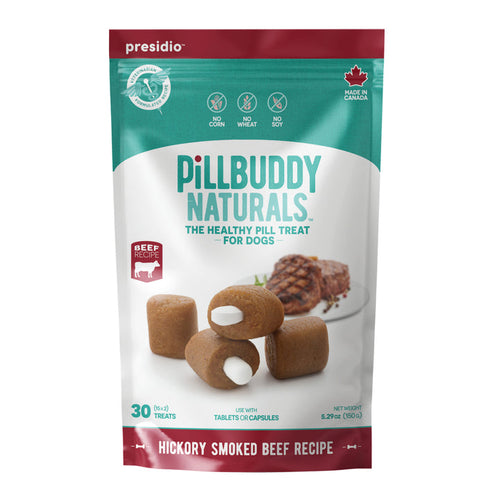 Presidio Dog Pill Buddy Naturals Pill Hiding Treats For Dogs (30 Count Hickory Smoked Beef)