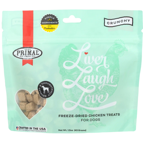 Primal Liver Laugh Love Freeze Dried Chicken Dog Treats