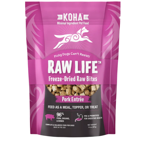 Koha Freeze-Dried Raw Bites Pork Entrée for Dogs (14 oz)