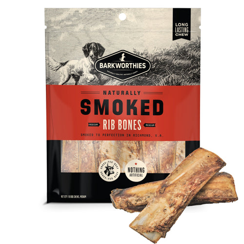 Barkworthies Naturally Smoked Rib Bones Dog Treats