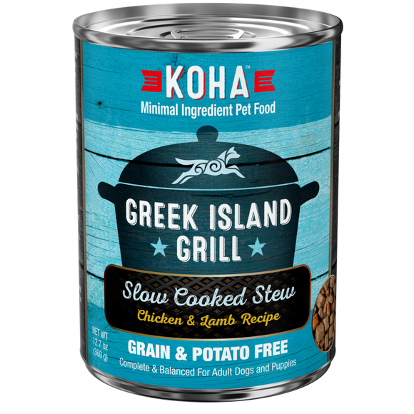 Koha Greek Island Grill Slow Cooked Stew Chicken and Lamb for Dogs