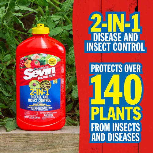 Sevin Sulfur Dust 2 in 1 Disease and Insect Control