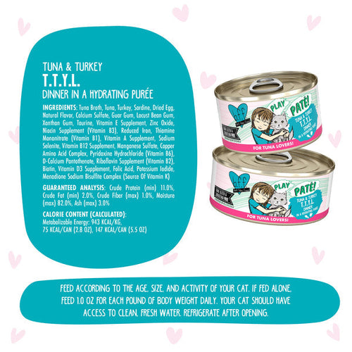 Weruva B.F.F. PLAY PATÉ! Tuna & Turkey T.T.Y.L. Cat Food