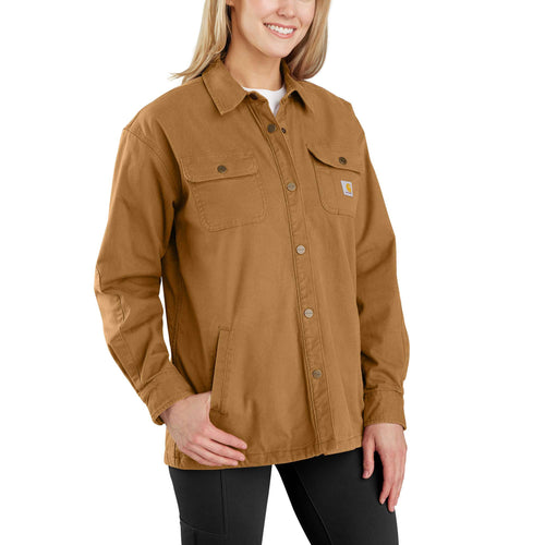 Carhartt Rugged Flex® Loose Fit Canvas Fleece-Lined Shirt Jac