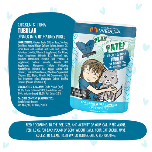Weruva BFF PLAY Paté Chicken & Tuna Tubular Dinner in a Hydrating Purée Cat Food