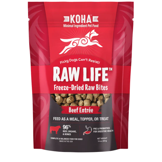 Koha Freeze-Dried Raw Bites Beef Entrée for Dogs