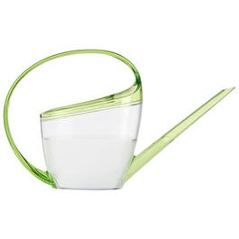 Watering Can, Loop Handle, Transparent/Green Plastic, 47-oz.