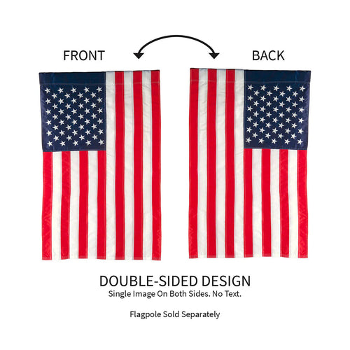 Evergreen American Garden Applique Flag