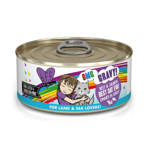 Weruva BFF Oh My Gravy Best Day Eva Grain Free Beef & Salmon in Gravy Canned Cat Food
