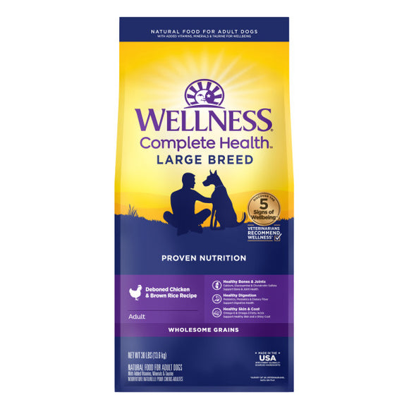 Wellness Complete Health Grained Large Breed Chicken & Rice Dry Dog Food