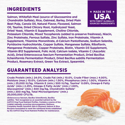 Wellness Complete Health Grain Sensitive Skin & Stomach Salmon & Rice Recipe Dry Dog Food