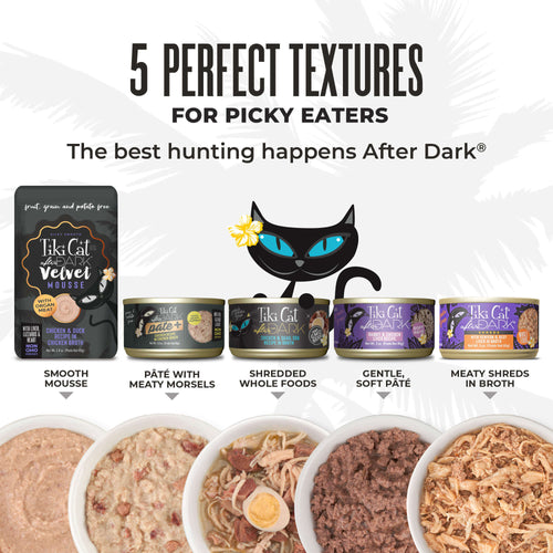 Tiki Cat After Dark Shreds Chicken, Quail & Chicken Liver Recipe in Broth Wet Cat Food