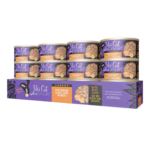 Tiki Cat® After Dark® Shreds With Venison & Beef Liver Recipe in Broth Wet Cat Food