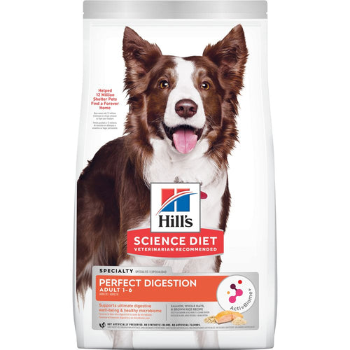 Hill's Science Diet Adult Perfect Digestion Dog Food, Salmon, Whole Oats & Brown Rice Recipe Dry Dog Food