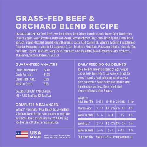 Instinct FreshDried Meal Blends Grass-Fed Beef & Orchard Blend Recipe Dog Food
