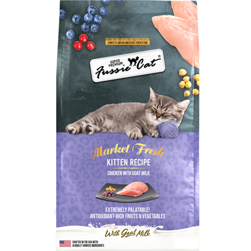 Fussie Cat Market Fresh Chicken with Goat Milk Kitten Recipe Dry Cat Food