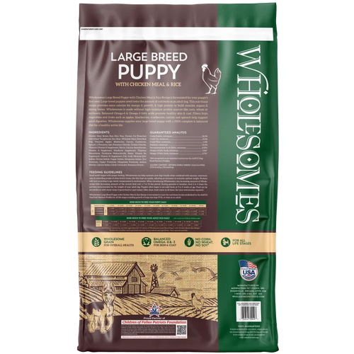 Wholesomes Large Breed Puppy Chicken Meal & Rice Recipe