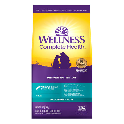 Wellness Complete Health Natural Dry Dog Food Whitefish and Sweet Potato Recipe