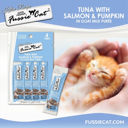 Fussie Cat Kitten Tuna with Salmon & Pumpkin in Goat Milk Puree