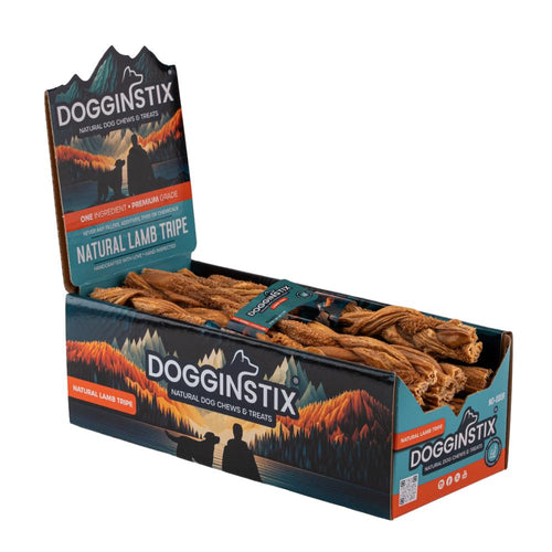 DOGGINSTIX Braided Lamb Tripe 12 15ct Dog Treats