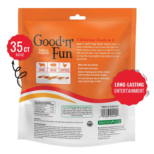 Good 'n' Fun Triple Flavor Twists Dog Treats