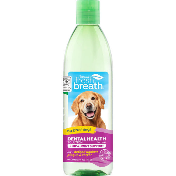 TropiClean Fresh Breath Dental Health Solution Plus Hip & Joint for Dogs (16-oz)