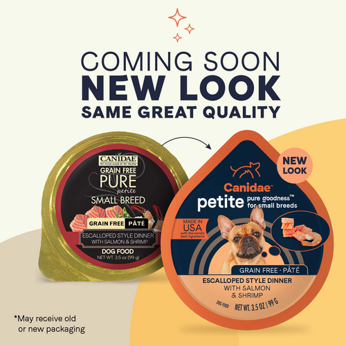 Canidae PURE Petite Grain Free, Limited Ingredient, Small Breed Wet Dog Food, Pâté Salmon and Shrimp