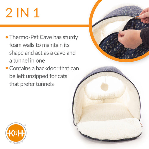 K&H Pet Products Thermo-Pet Cave (Small Navy Heated)