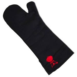 Barbecue Mitt, Black with Red Kettle