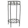 Plant Stand, Double, Contemporary Black Steel, 20.5 x 10.5-In.