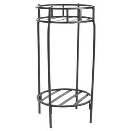 Plant Stand, Double, Contemporary Black Steel, 20.5 x 10.5-In.