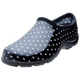 Garden Shoe, Black & White Polka Dot, Women's Size 6