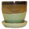 Egg Planter With Attached Saucer, Clay, Assorted, 7 x 6-In.