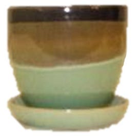 Egg Planter With Attached Saucer, Clay, Assorted, 7 x 6-In.