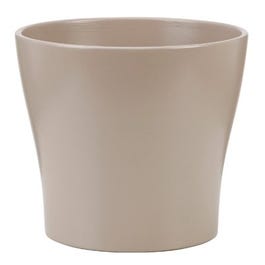 Ceramic Planter, Indoor, Taupe, 6.25-In.