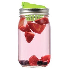 Fruit Infusion Lid For Regular Mouth Mason Jars, Green