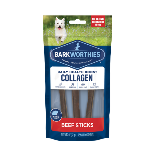 Barkworthies Collagen Beef Sticks for Dog (12 - 2.8 oz Pack of 2 - 2022651)