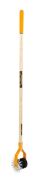 Dual wheel online rotary edger