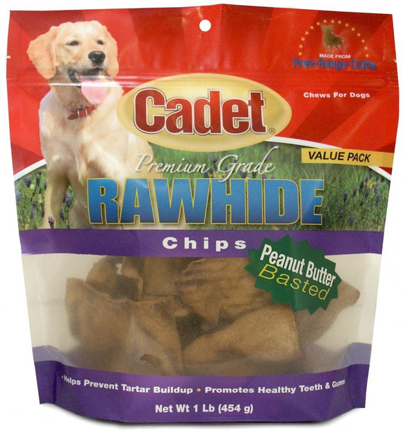 Cadet Rawhide Peanut Butter Chips for Dogs