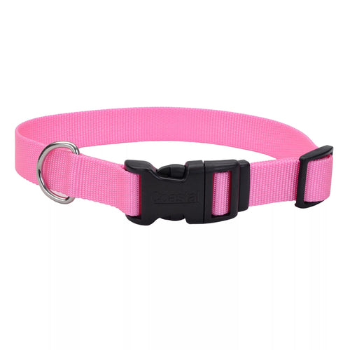 Coastal Pet Products Coastal Adjustable Dog Collar with Plastic Buckle Pink Bright, 1 x 14-20 (1 x 14-20, Pink Bright)